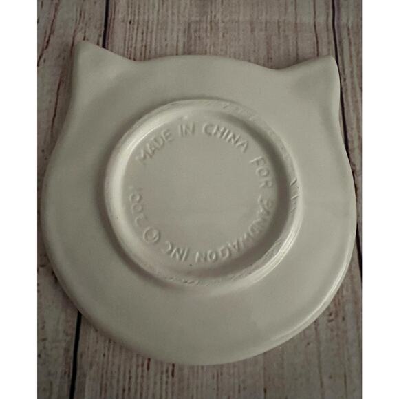 3-set Ceramic Cat Face Coasters Trinket Food Dishes Bandwagon Inc 2001 - Picture 7 of 9